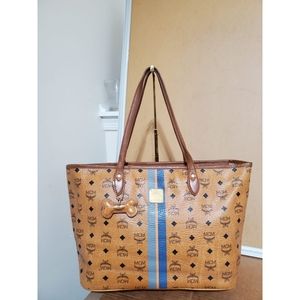 MCM Cognac Visetos Tote Bag